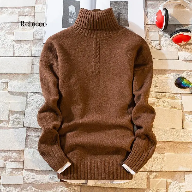 Cashmere Pullover Men New Fashion Turtleneck Thick Warm Sweater Autumn Winter Mens Sweaters Casual Men's Knitted | Мужская одежда