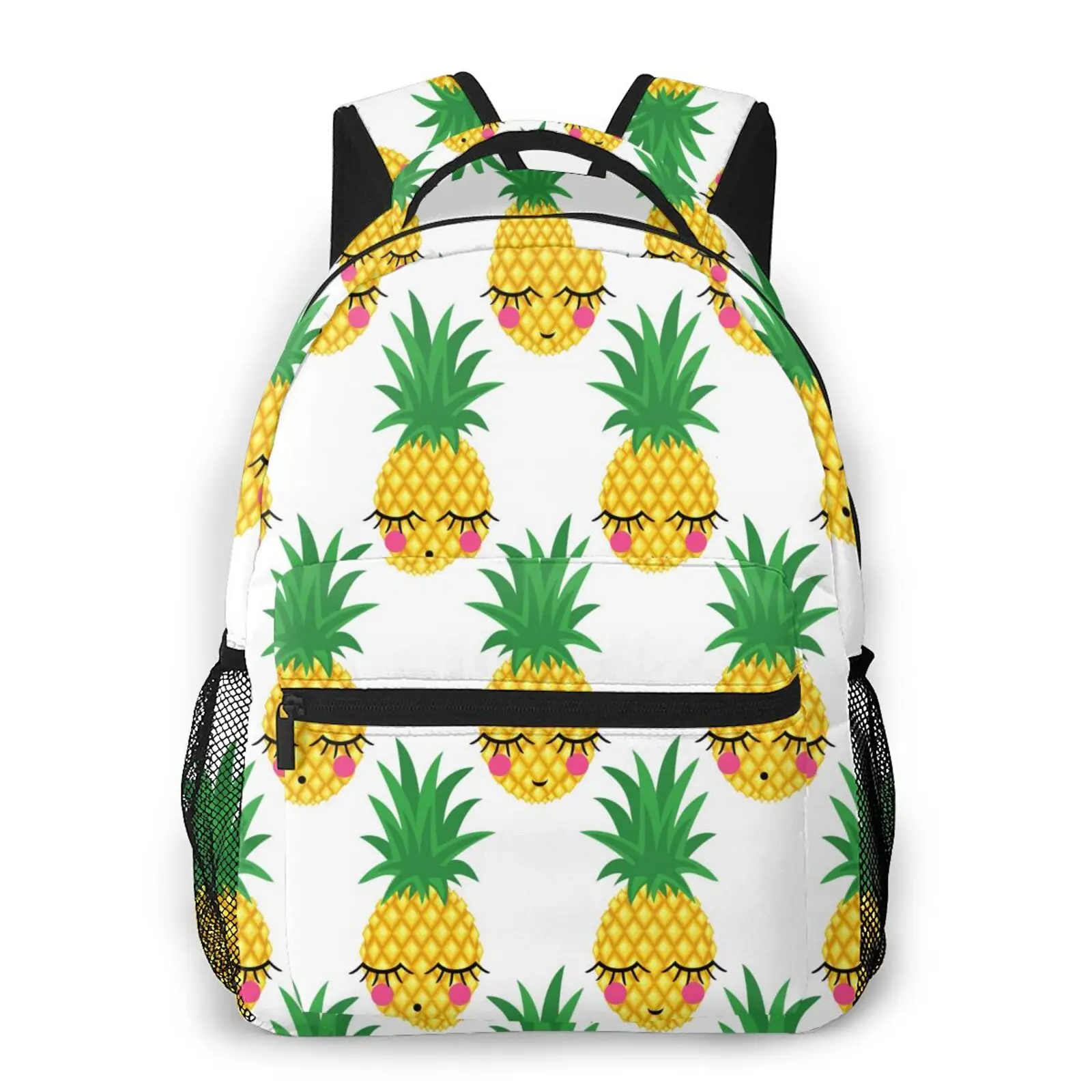 

2021 Fashion Backpack Pineapples Pattern3 Polyester Women Backpack New School Shoulder Bag for Teenager Girl Female