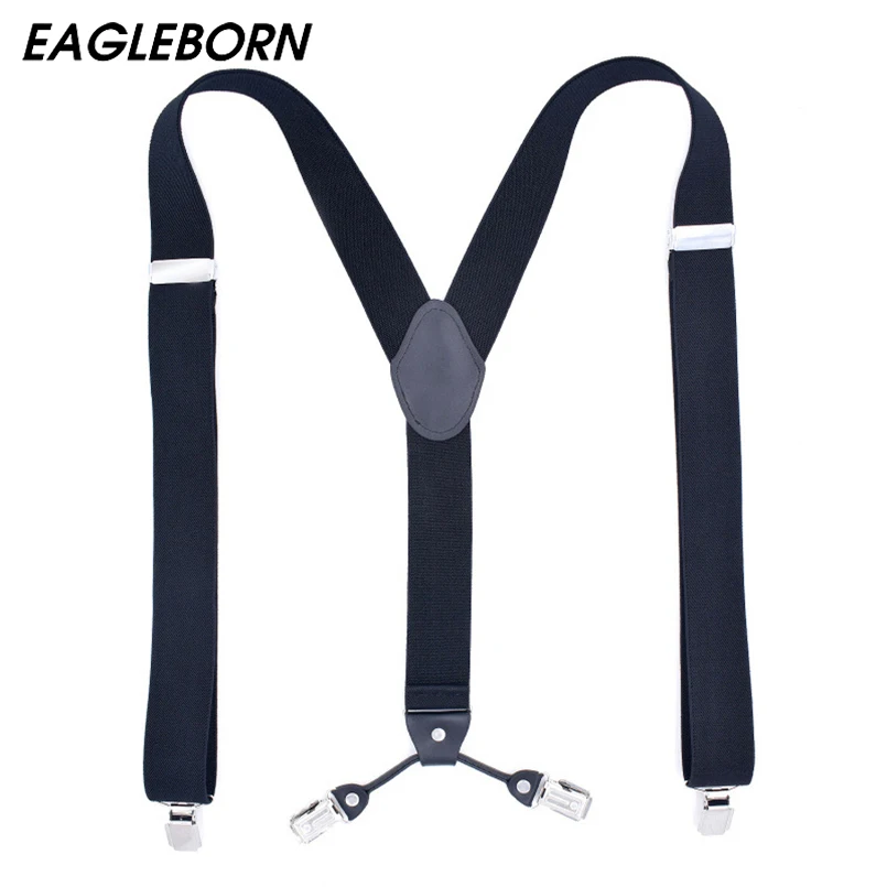 Подтяжки мужские из полиэстера регулируемые под рубашку с пятнами черные темно