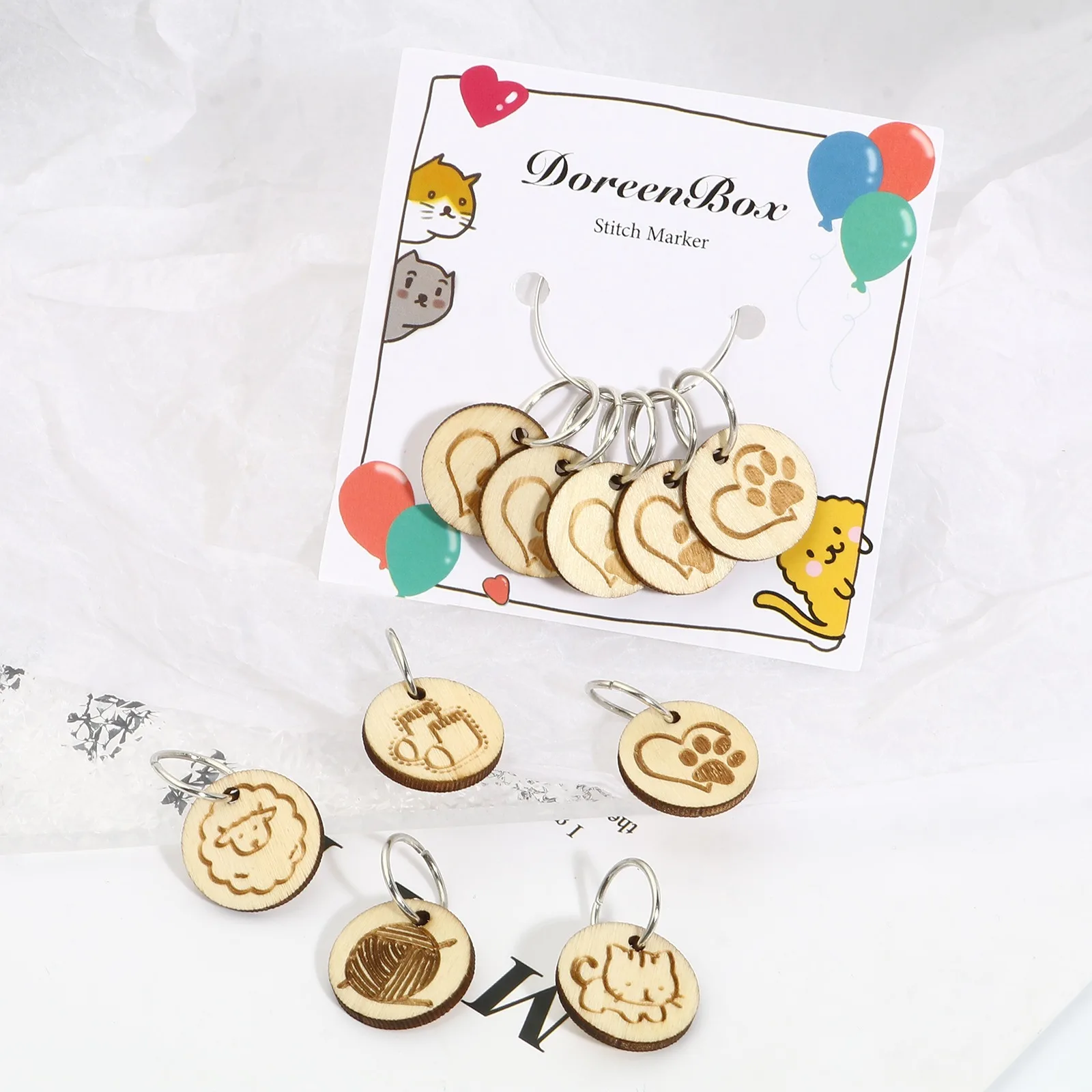 5 шт./компл. деревянные спицы маркеры для вязания из сплава цинка светильник лые