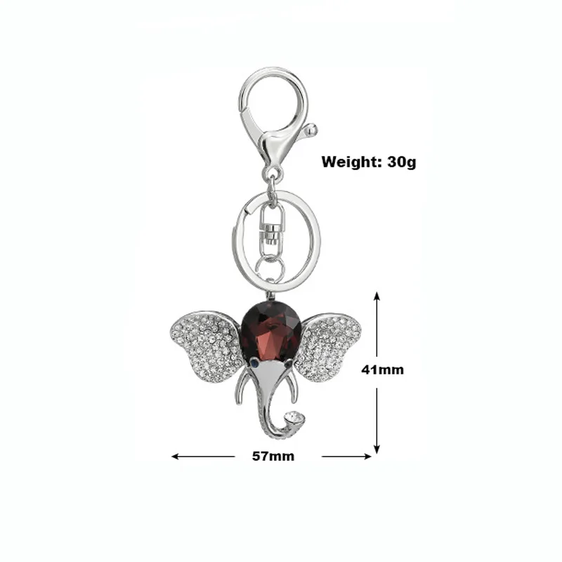 

Fashion Big Gem Rhinestone Elephant Keychain Women Ms Girl Bag Pendant Quality Chic Car Key Chain Ring Holder Animal Jewelry