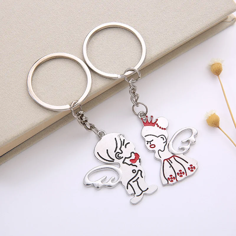 

Wedding Creative Couple Key Marriage Small Broken Child Cute Key Ring Male and Female Key Chain Pendant Small Gifts Wholesale