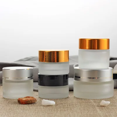 

5/10/15/20/30/50g Frosted Glass Refillable Ointment Bottles Empty Cosmetic Jar Pot Eye Shadow Face Cream Container
