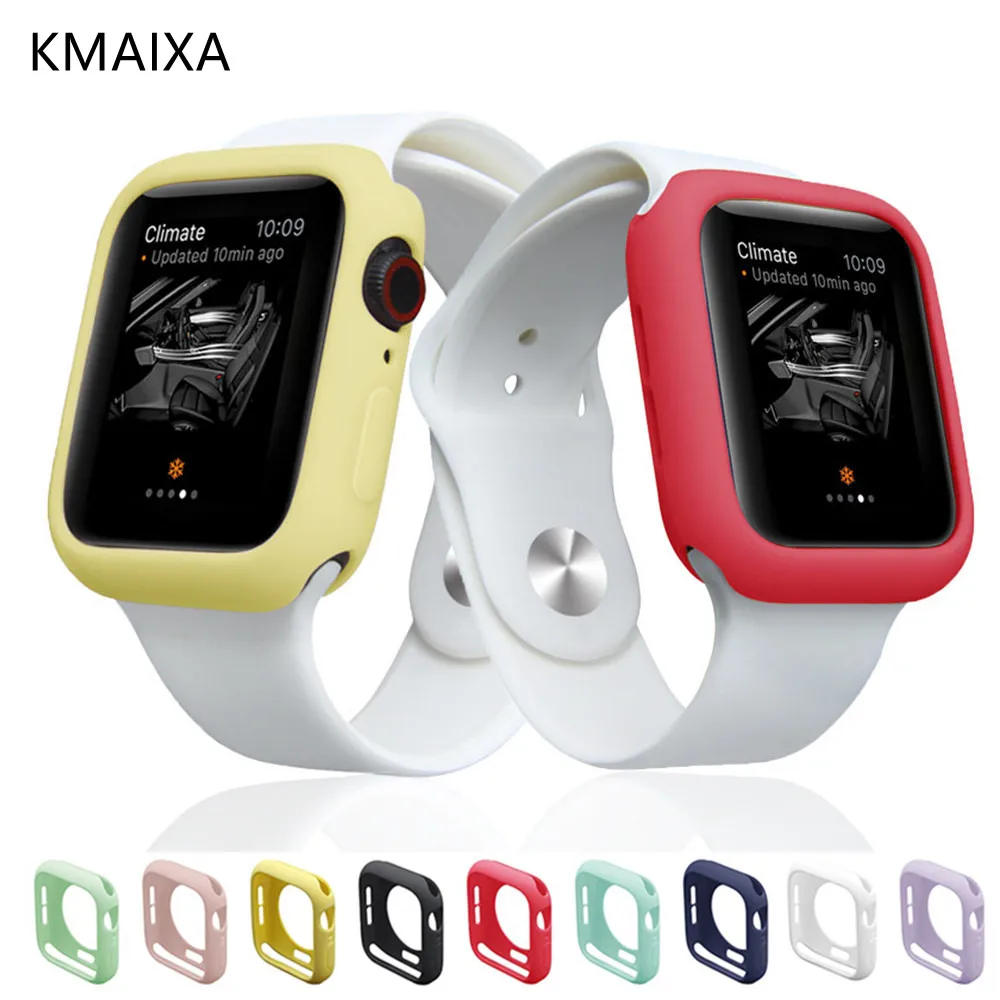 

Силиконовый чехол для Apple Watch 44 мм 40 мм iWatch 42 мм 38 мм, аксессуары для Apple watch series 5 4 3 42 38 40 44 мм