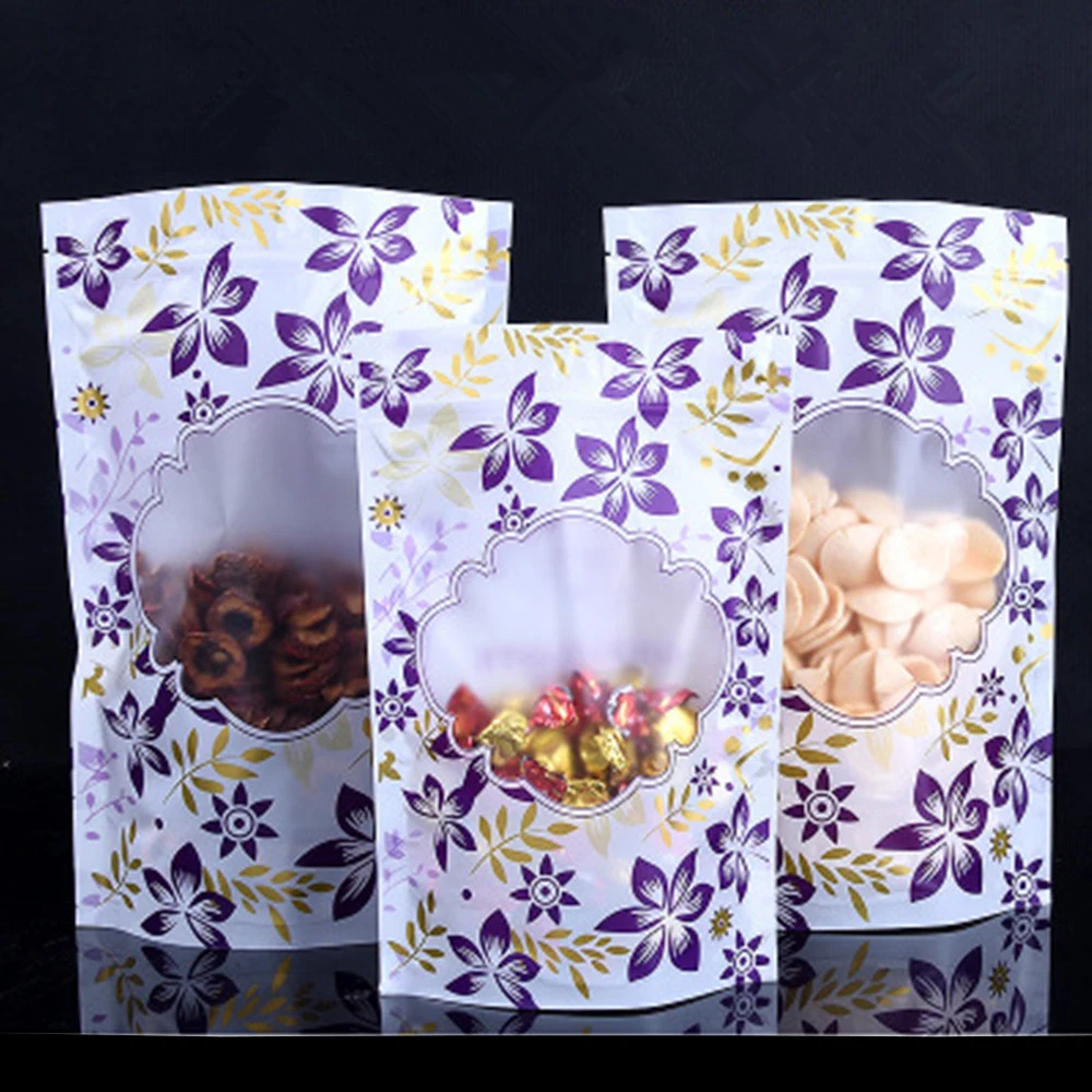 100 шт. пурпурные пакеты на молнии пластиковые для упаковки пищевых продуктов с