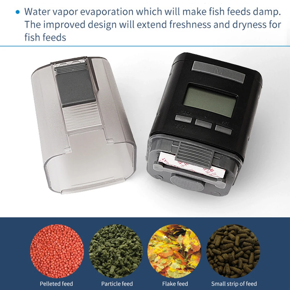 

Smart Automatic Fish Feeder Aquarium Feeder Fish Tank Auto Feeding Dispenser with LCD Indicates Timer Aquarium Accessories