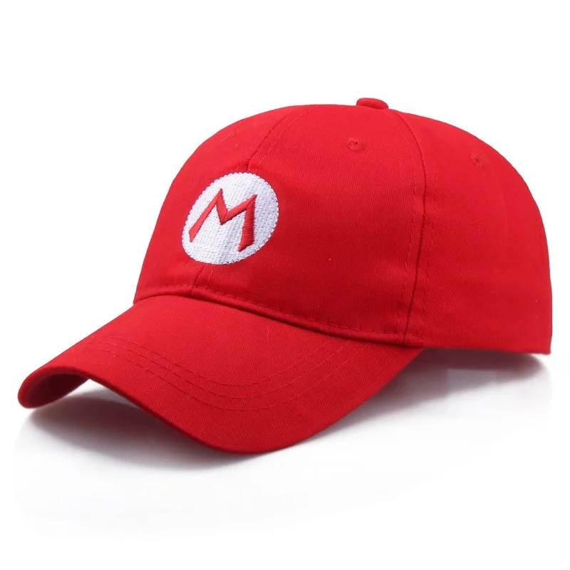 

Super Mario Pure cotton Baseball Cap Embroidery logo Visor Mario bros Cartoon Anime Game Character Cap Cosplay Hat Kids Gifts