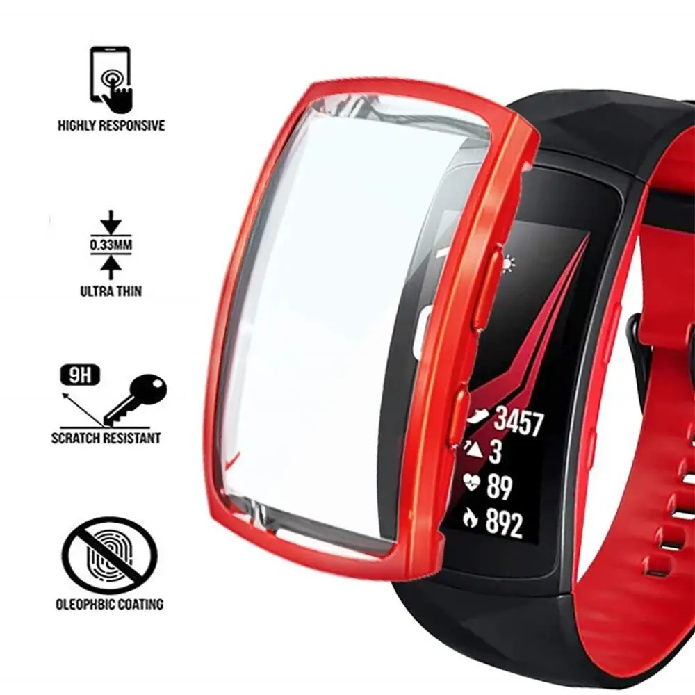 pink Защитная пленка для экрана для Samnsung gear Fit 2 Pro прозрачный чехол из ТПУ чехол для Sanmsung gear Смарт-часы аксессуары - Цвет: pink