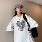 Женская футболка с принтом Privathinker Love, Повседневная Свободная футболка в стиле хип-хоп с коротким рукавом, большие размеры