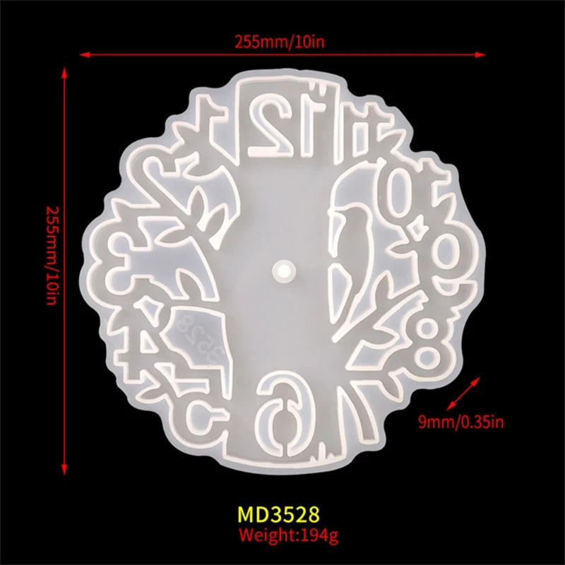 

Large Clock Resin Mold Woodpeckers Clock Silicone Resin Mold with Clock Movement Mechanism for Epoxy DIY Jewelry Making