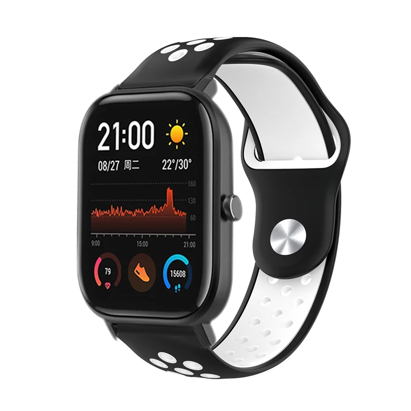 Спортивный ремешок для huami Amazfit gts/GTR 47 мм/42 мм/BIP lite/1/2/2S 20 мм/22 мм дышащий браслет