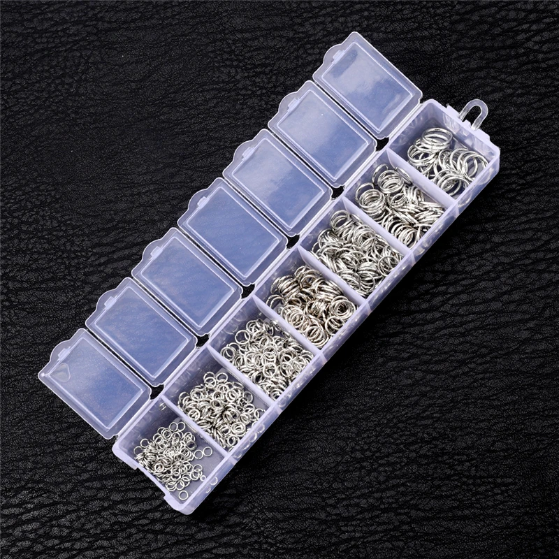 

100-200 Pcs/Lot Mixed Size Jump Rings for Necklace Bracelets Anklets DIY Split Rings Findings with Box Jewelry Making Supplies