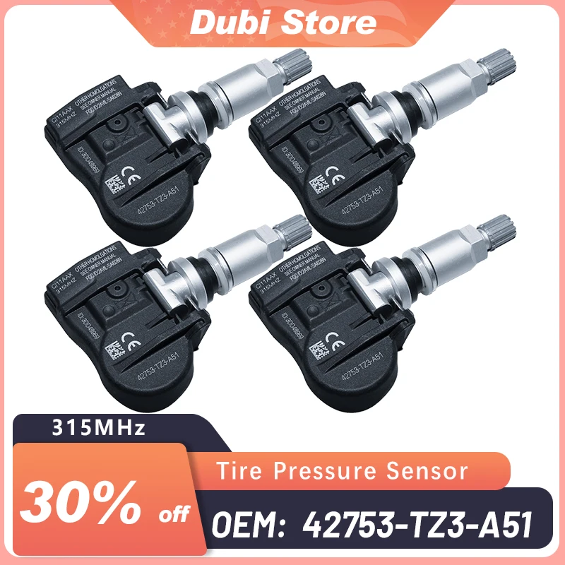

4PCS TPMS 315HMZ Car Tire Pressure Monitor Sensor 42753-TZ3-A51 For Honda Acura: For Acura TLX 2015 2016 2017