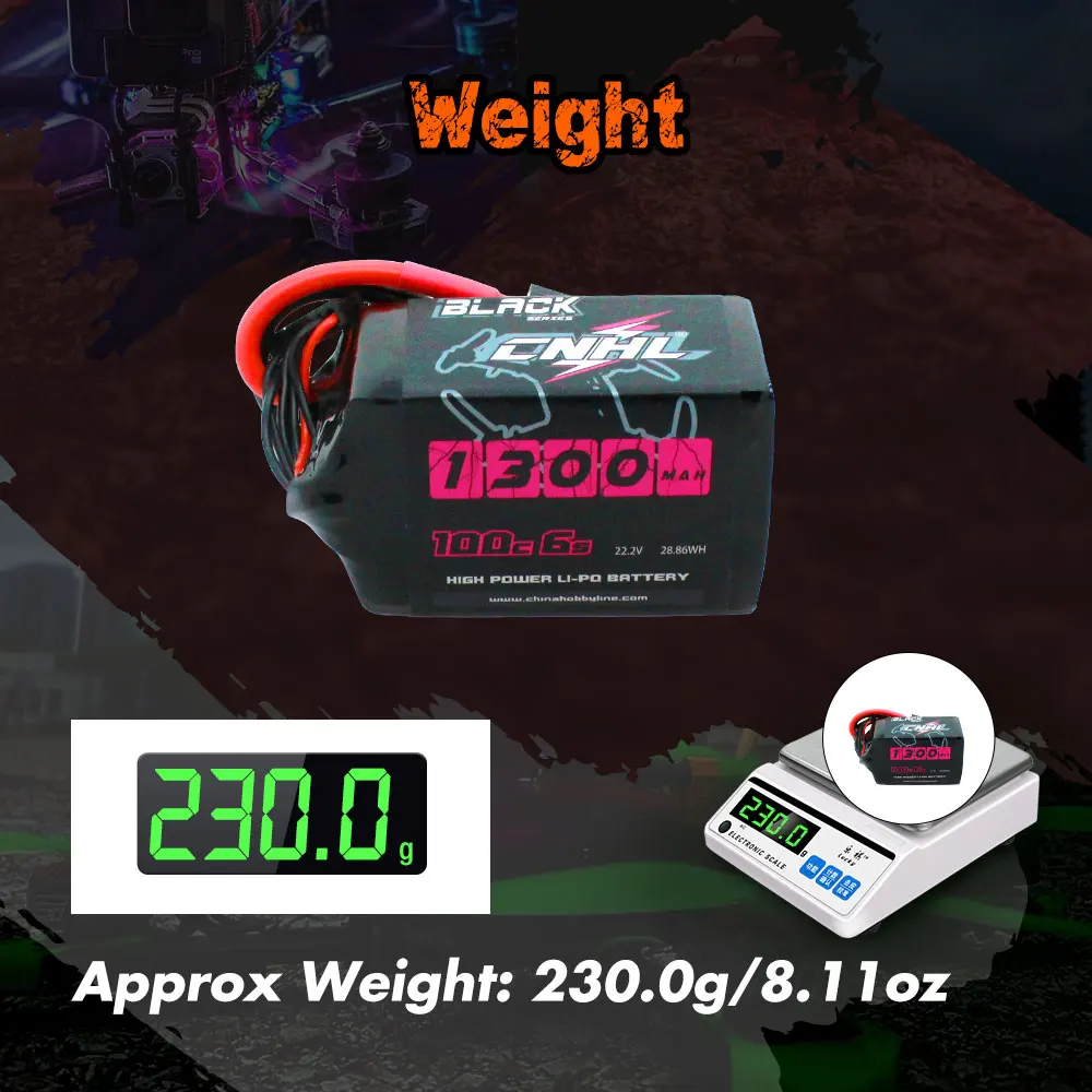 4 шт. CNHL 6S Lipo аккумулятор 1300 мАч 22 2 в 100C с XT60 черной серии для радиоуправляемого FPV
