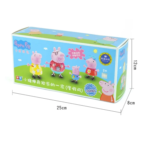 4 piece B Оригинальная игрушка Peppa, Свинка Джордж, фигурки, кукла Peppa, друзья, любовь, обучение, классная сцена, развивающие игрушки, Детский Рождественский подарок - Цвет: 4 piece B