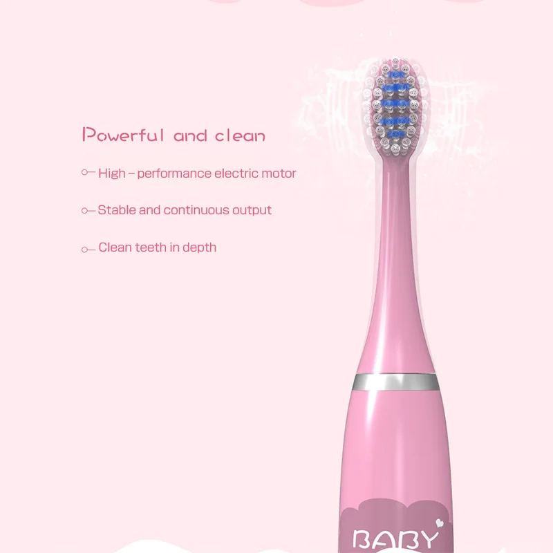 Детская звуковая электрическая зубная щетка с мультяшным рисунком