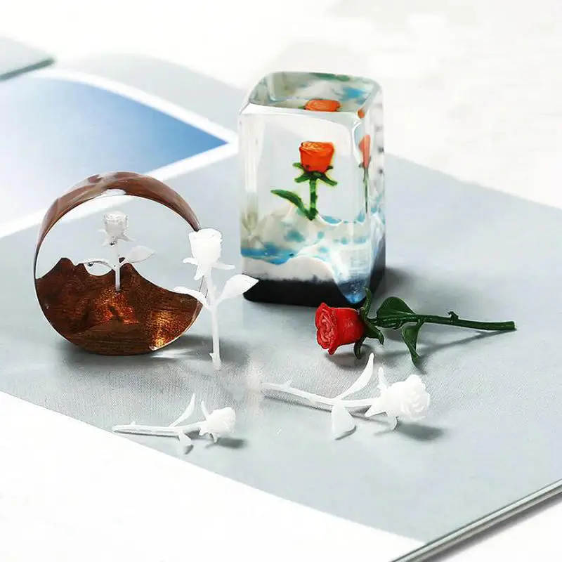 

3D Rose Stuff for Epoxy Resin Mini Flower Micro Landscape Handmade Craft Tools Charms Jewelry Decor DIY Pendant Making Filling