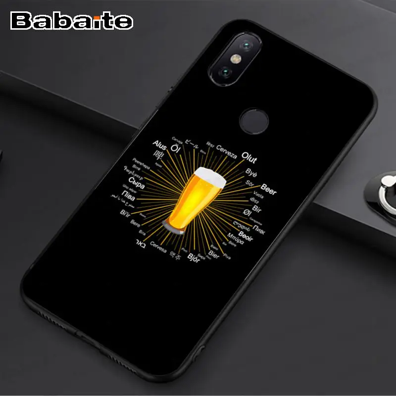beer foam Black TPU Soft Phone Case Cover For redmi 7 5plus 5A 6pro 4X note5A note6pro note7 funda