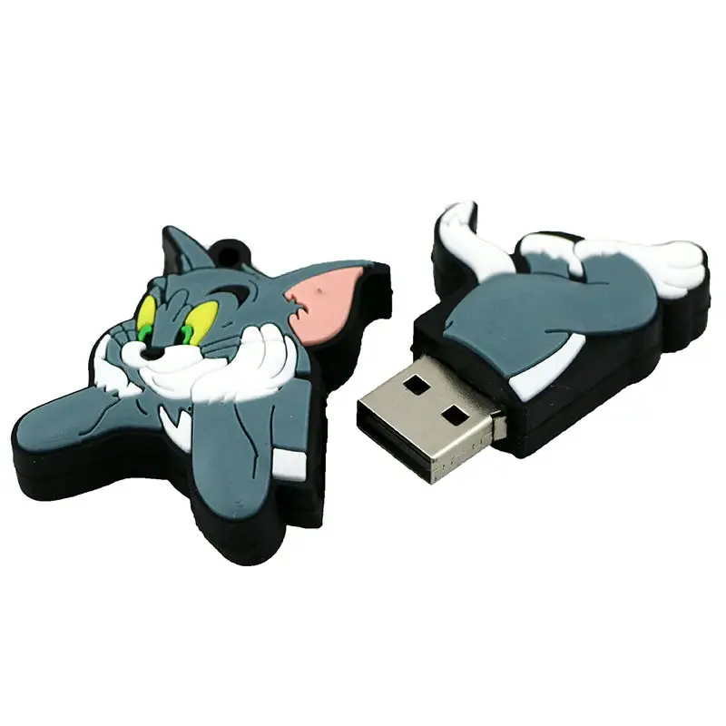 USB2.0 Том и Джерри кошка мышь Милая Флешка в подарок 128 ГБ U диск 8 16 Гб Cle USB 32 Гб 256 ГБ 64 Гб Флешка флеш-накопитель карта памяти