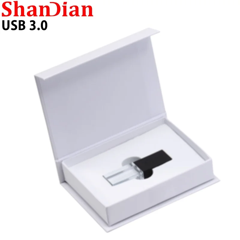 Прозрачный стеклянный USB 3 0 Автомобильный логотип usb-накопитель фактическая