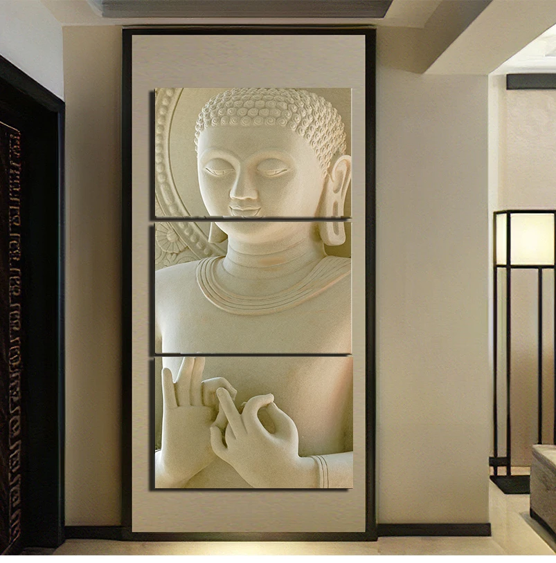 Современные настенные картины с абстрактным изображением Будды HD Печатный 3 шт.