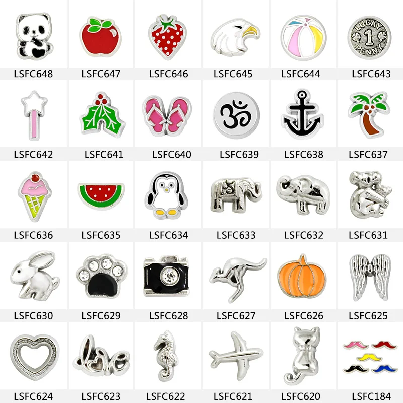 10 шт.! Микс Стиль Мини плавающие амулеты цинковый сплав подходят медальоны и