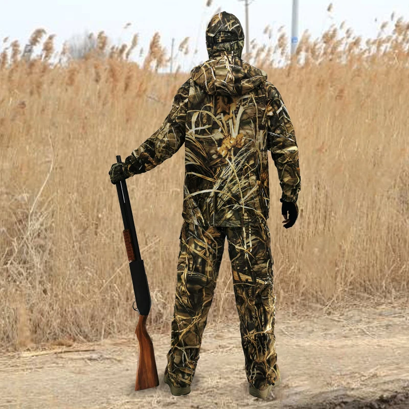 Осенне-зимняя камуфляжная бионическая одежда, Ghillie костюм для охоты, водоплавающая одежда, куртка и брюки