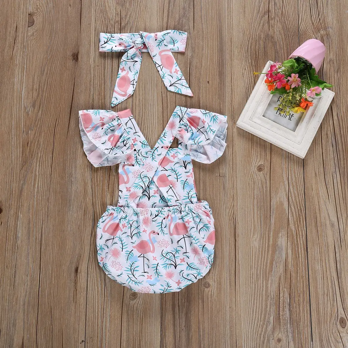 Одежда для новорожденных девочек боди топы с цветами и птицами милый комбинезон