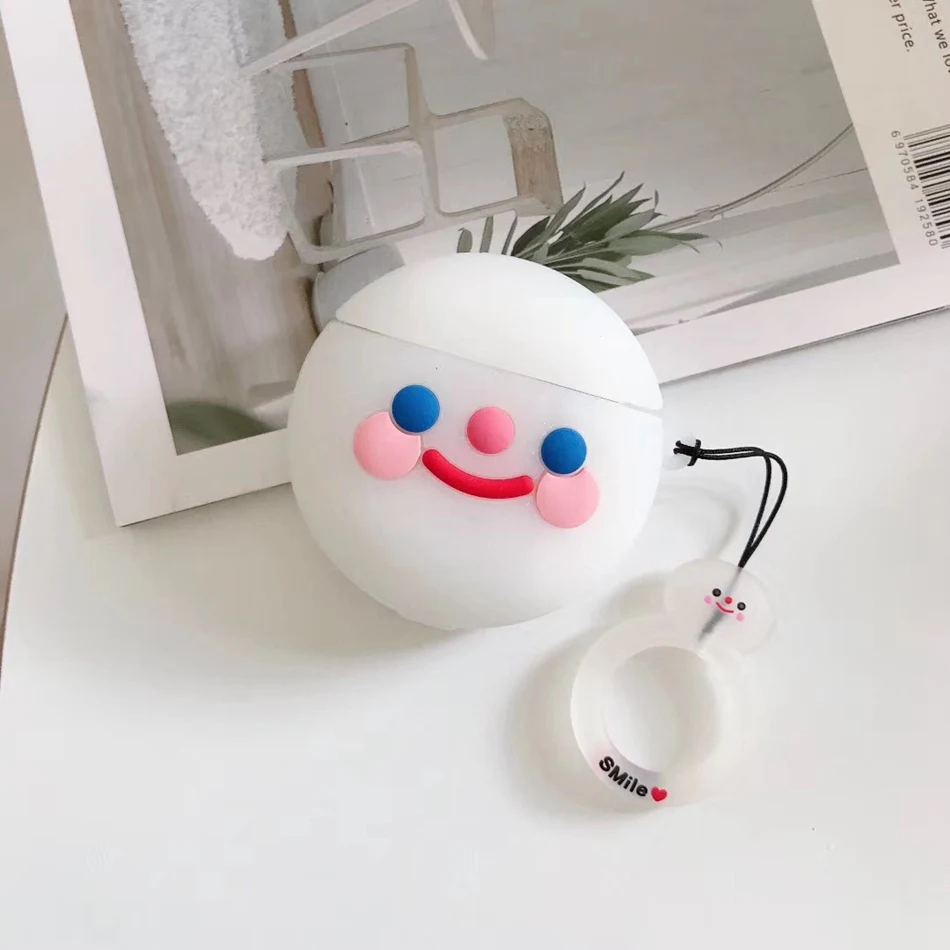 A5 Чехол для AirPods с милым мультяшным принтом Kawaii Smile, чехол для наушников Airpods 2/i10/i11TWS, Защитная крышка с подвесным кольцом, брелок из Китая - Цвет: A5