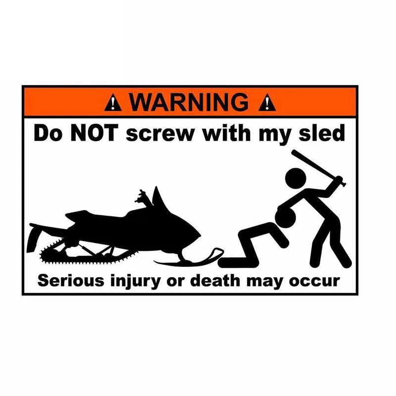 

Do Not Screw Vinyl Car Decal Sticker Snowmobile Sled Funny Arctic Skidoo for Motorcycle Car Body Window Bumper Decal KK13*12cm