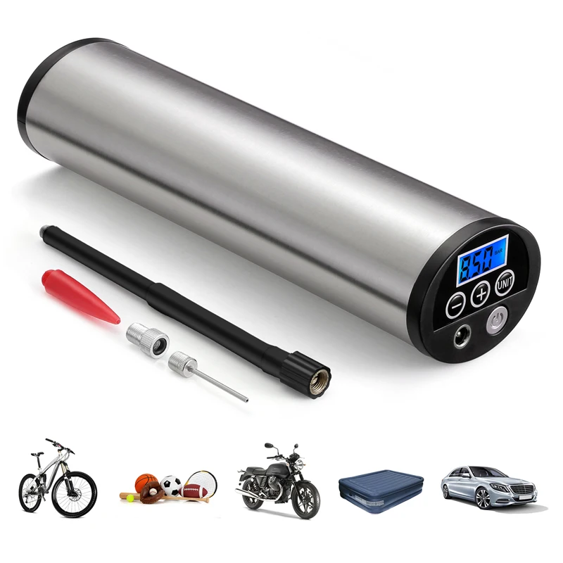 Precio Mini Inflador Portátil Eléctrico Para Bicicleta De Carretera Y Coche, Bomba De Aire Eléctrica De 150PSI Con Pantalla LCD Y Iluminación LED