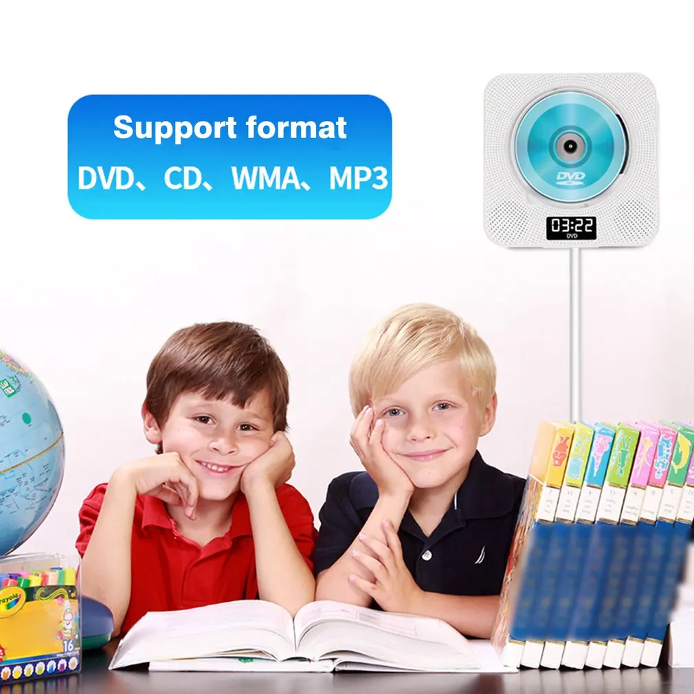 Портативный DVD / CD плеер BT настенный музыкальный с пультом дистанционного