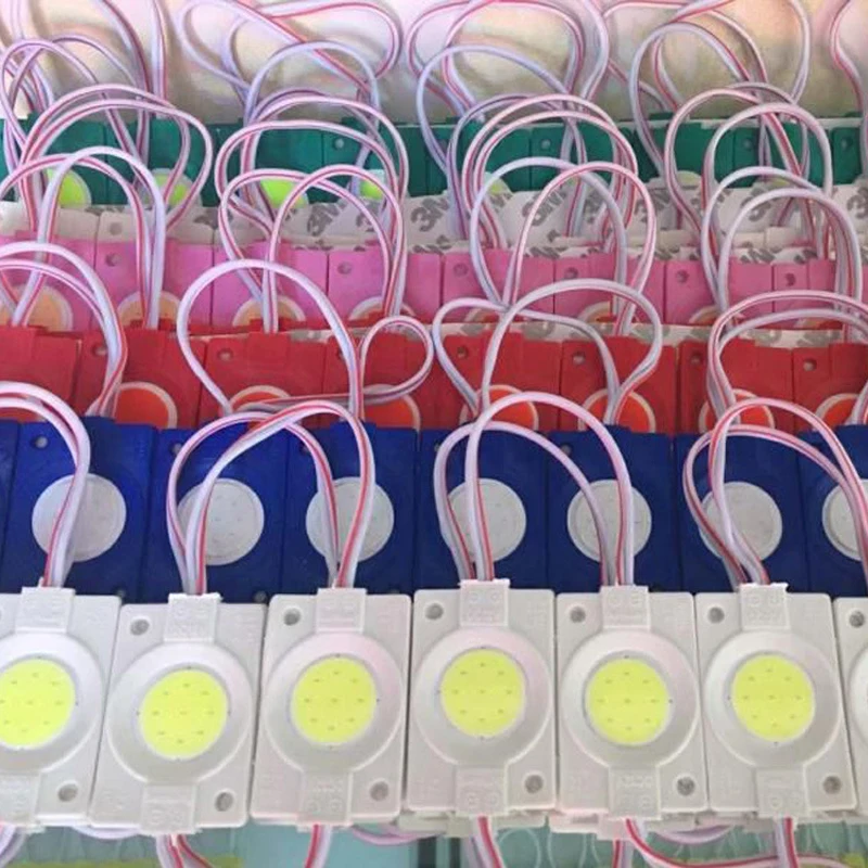 

100 шт. COB Светодиодный модуль DC24V Водонепроницаемый 2,4 Вт светодиодный Инжекционный модуль красный/зеленый/синий/желтый/розовый холодный теплый белый рекламная лампа