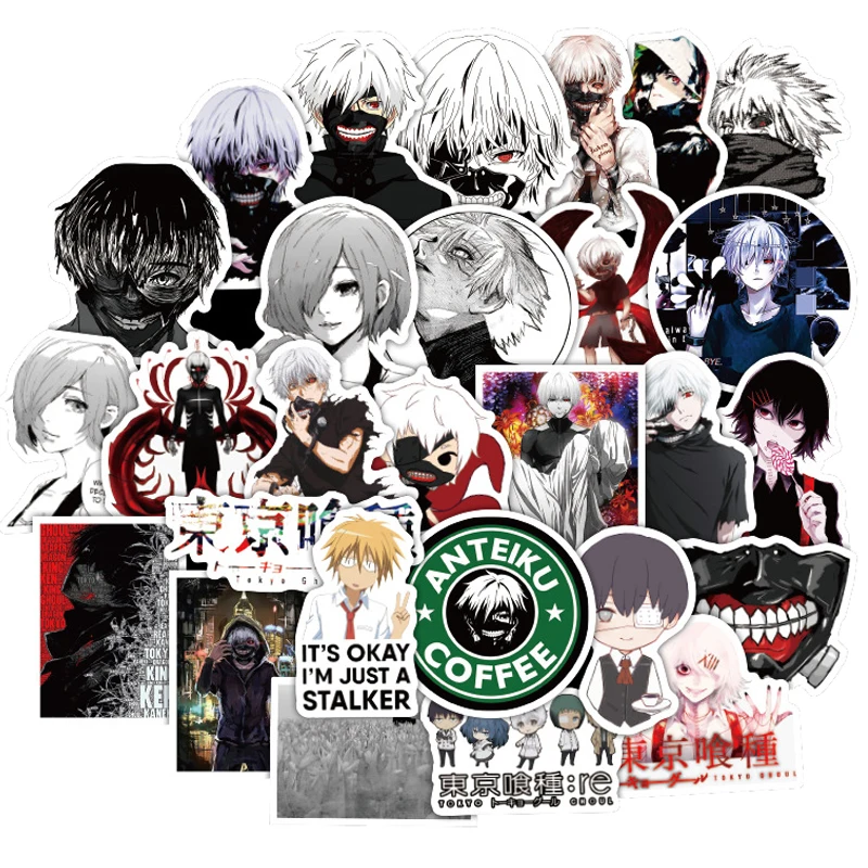 10 упаковок/партия Аниме Tokyo Ghoul мультфильм Стикеры для Чемодан ноутбук скейтборд