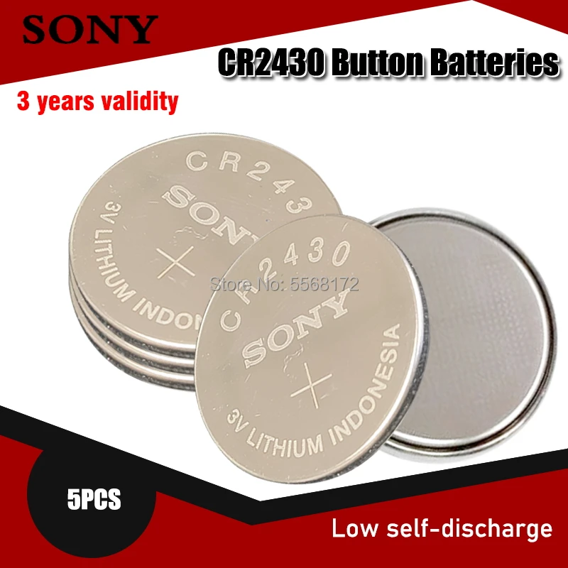 5 шт. 100% оригинальный Sony CR2430 DL2430 CR 2430 3 В литиевая батарея для умных часов наушников