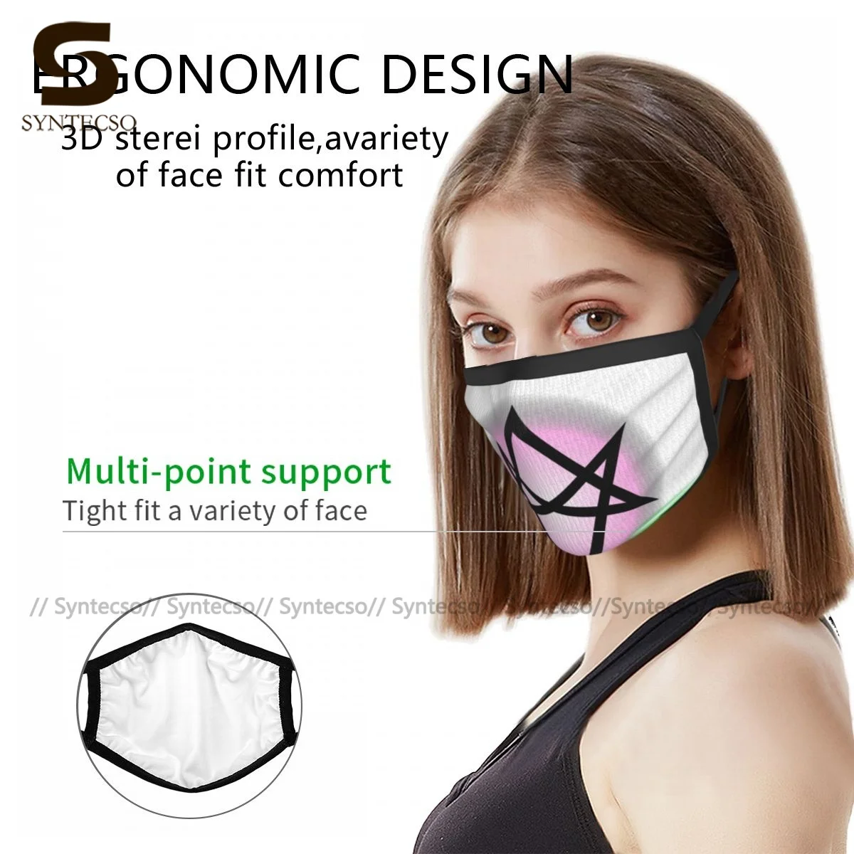 

Crowley Face Mouth Mask Unisex Dust Reusable Funny Polyester Pattern Facial Mask