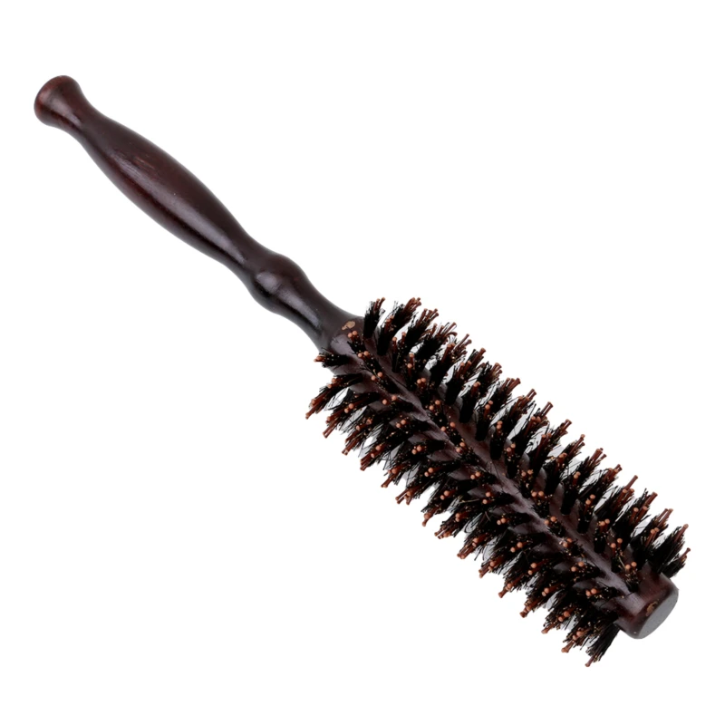 

Natural Wood Bristle Combs Pro Salon Round Comb Curly Hair Massage Comb Gourd Roll Pear-Head DIY Hairstyling Brushes