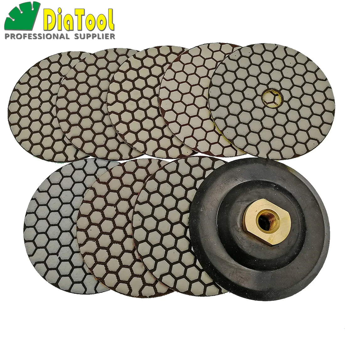 

SHDIATOOL 8 шт. 100 мм Полимерная связка гибкий полирующие коврики with1pc Подушка под спину для Гранит камень Бетон Мрамор