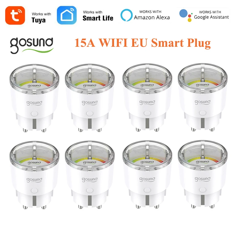 

1-10 шт., умная Мини-розетка Gosund 15A для автоматизации Tuya Smart Life, совместима с Alexa Google Home, концентратор не требуется