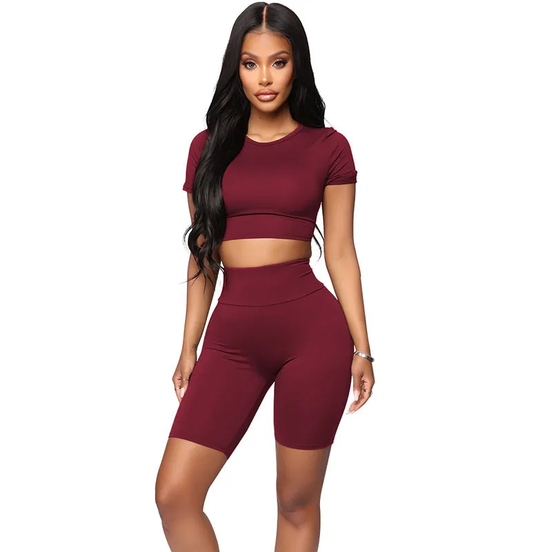 Комплект из 2 предметов Женский комплект для йоги летняя одежда бандажный кроп