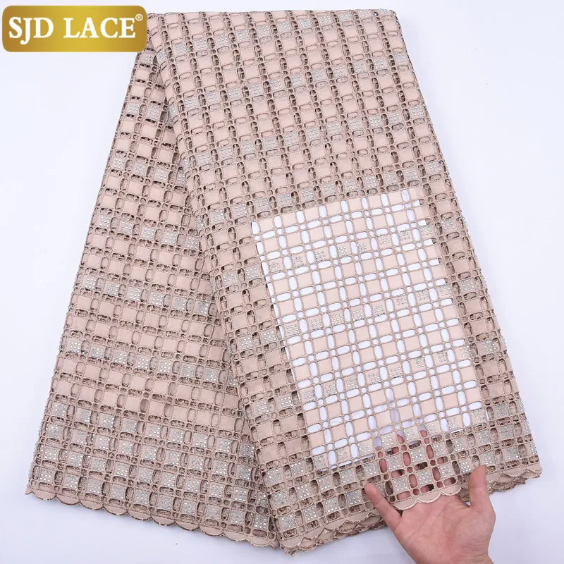 SJD кружева АФРИКАНСКАЯ кружевная ткань с камнями швейцарская вуаль в Швейцарии
