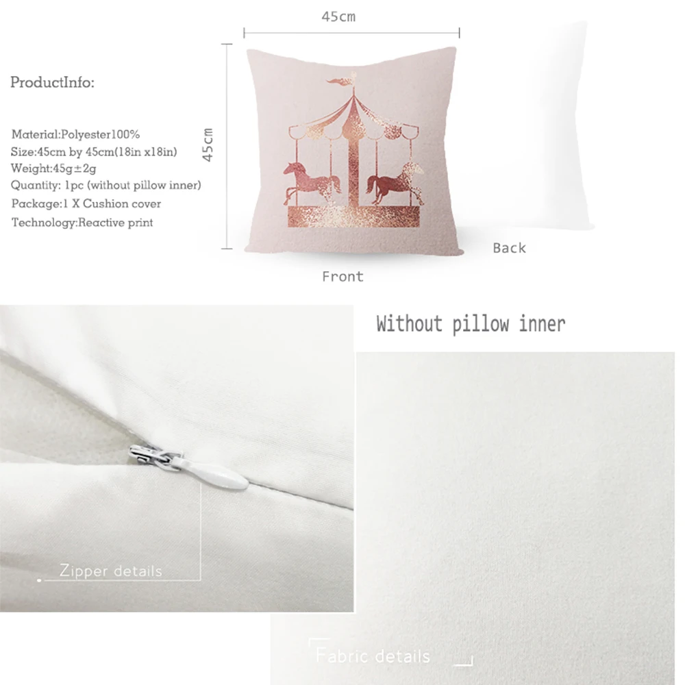 

45x45cm INS Nordic Style Square Short Plush Bronzing Pillow Bronzing Car Sofa Pillow Without Pillow Core Home Livingroom Decor