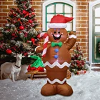 Рождественская надувная модель имбиря со светильник для двора, газона, праздничное украшение для вечеринки, реквизит для ужасов, игрушечное украшение