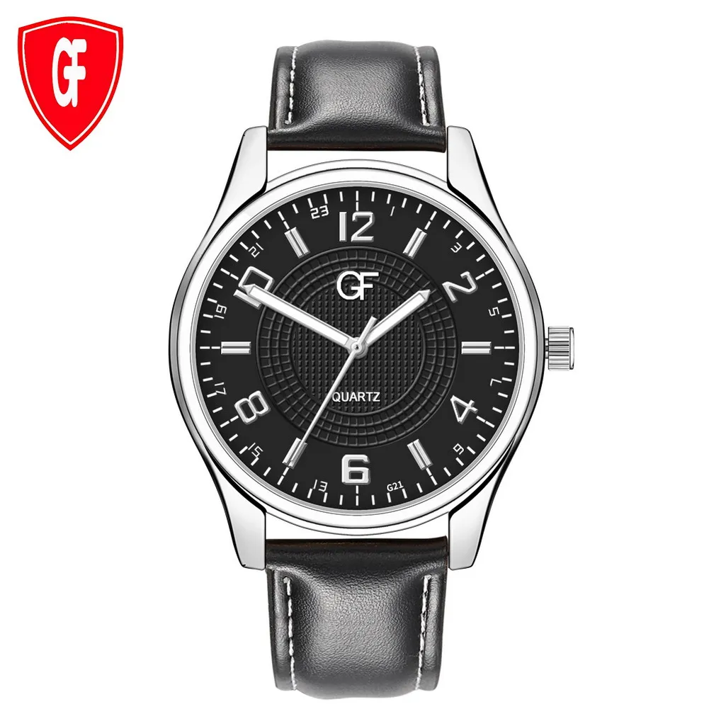 Новинка Лидер продаж Для мужчин кварцевые часы из искусственной кожи ремень