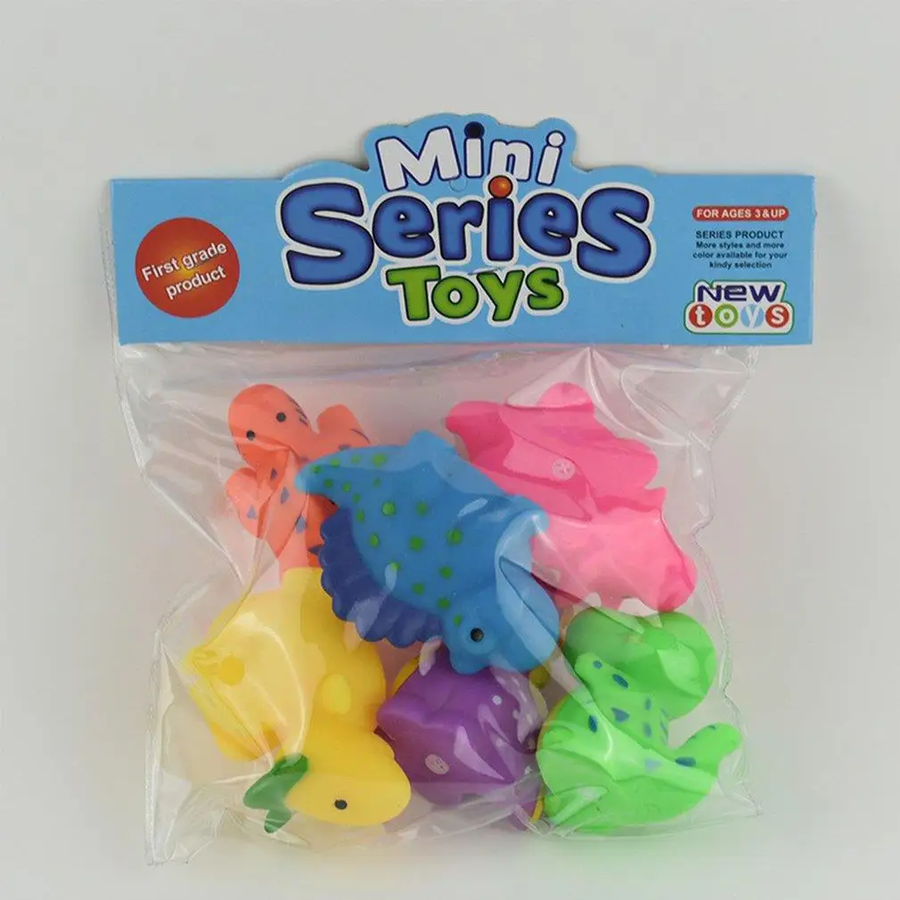 

6Pcs Baby Bathtub Dinosaur Toys Color Cartoon Bathroom Floating Fun Bath Toy Set