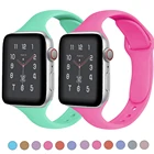 Ремешок тонкий для Apple watch band 40 мм 44 мм 38 мм 42 мм 44 мм, мягкий силиконовый браслет для наручных часов iWatch Series 3 4 5 6 se