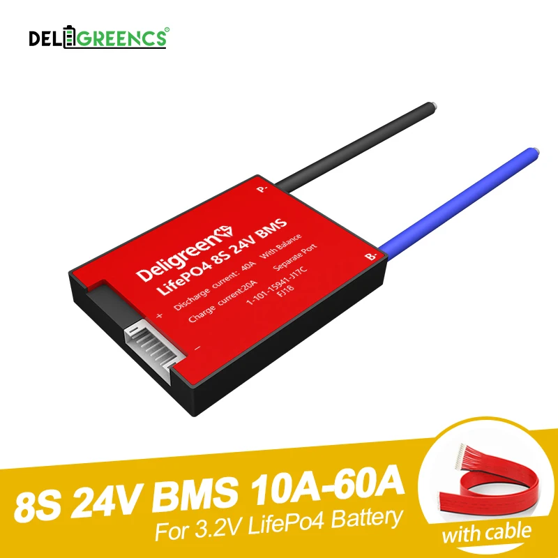 Deligreen 8S 24V 20A 30A 40A 50A 60A BMS для литиевых LiNCM LiFePO4 аккумуляторных батарей|Аксессуары