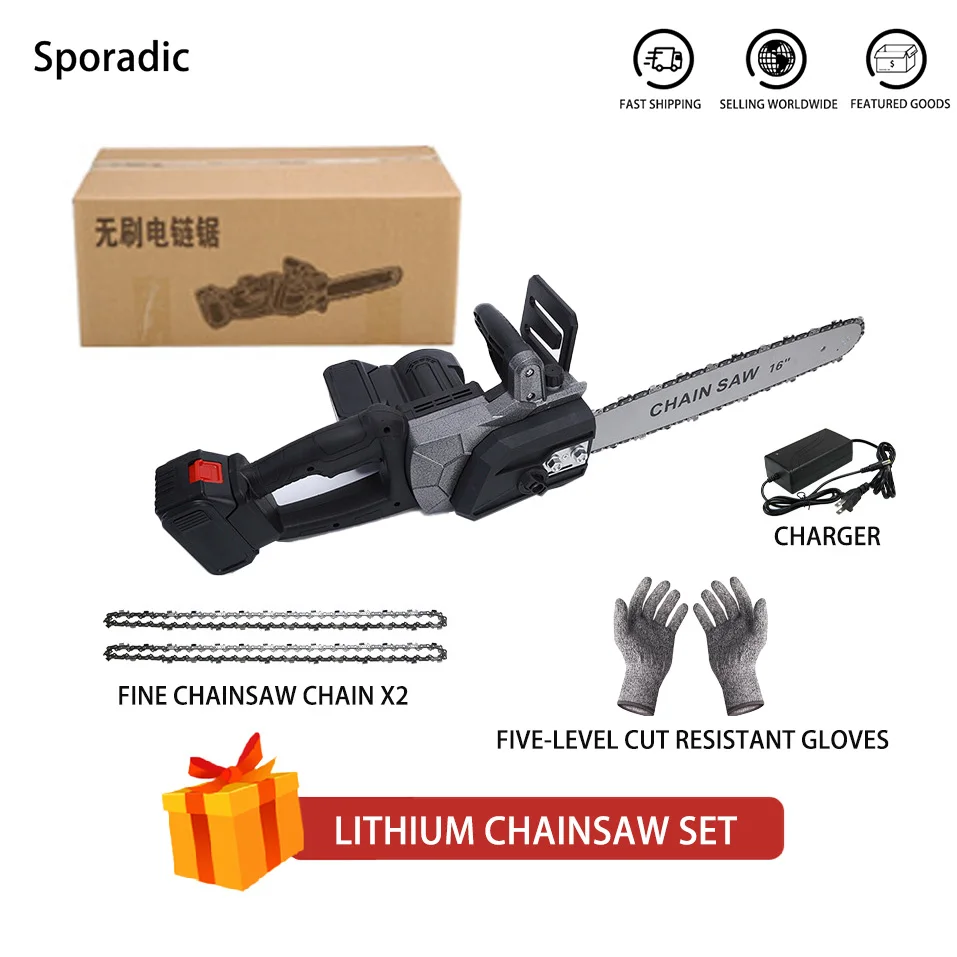 

7200W Lithium Electric Chain saw Wood Cutter Full Copper Motor Makita 21V Rechargeable Battery Pack For wood cutting Power tools