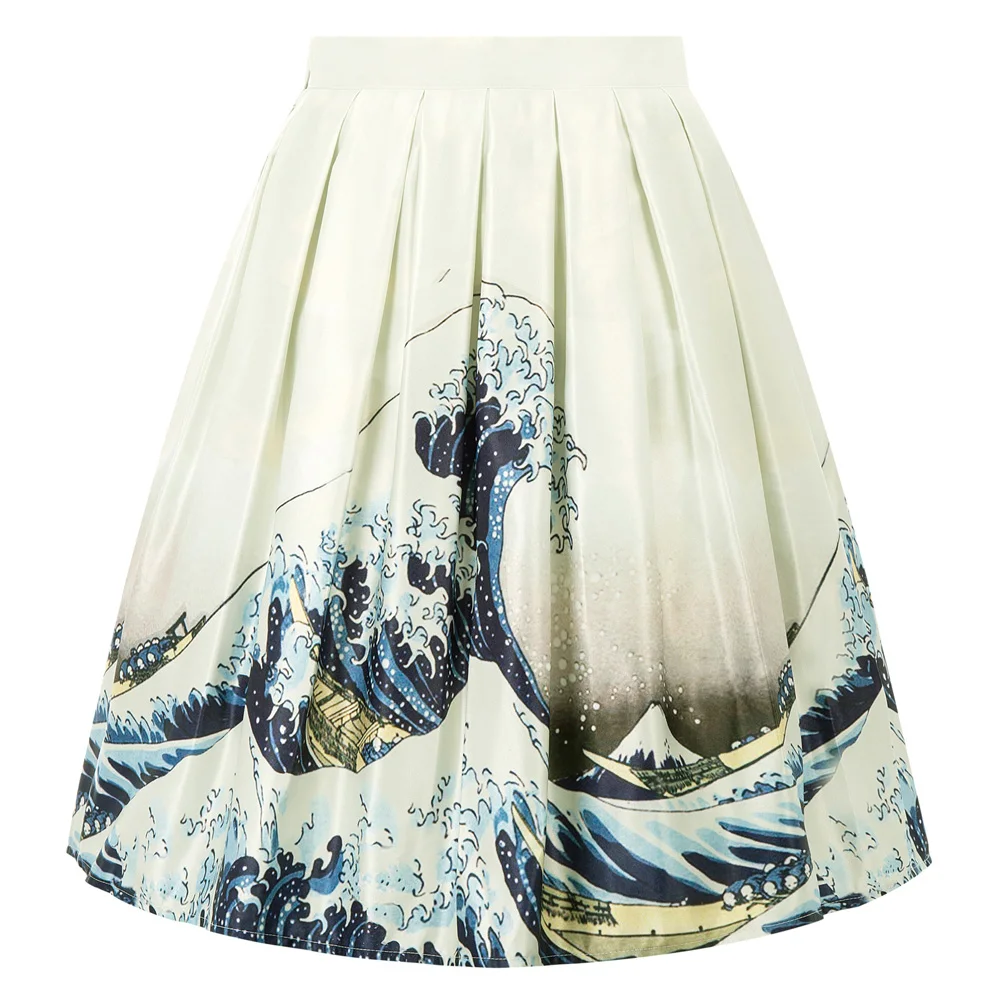 GK женское Плиссированное атласное платье с карманами высокой талией