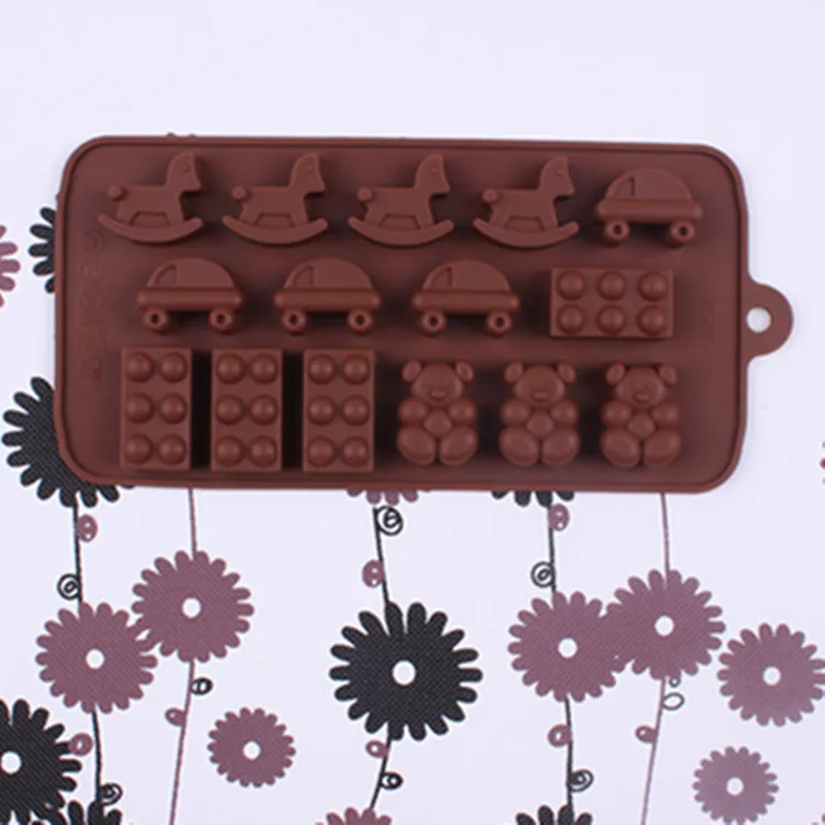 15 даже Мишка встряхивание троянский автомобиль силиконовая для шоколада выпечки